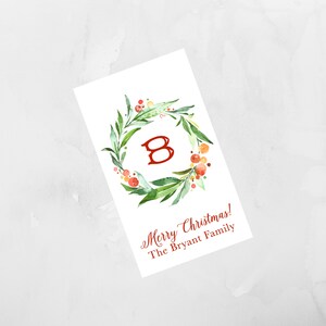 Watercolor Christmas Enclosure Card, Christmas Tag, Christmas Sticker Customized Christmas Tag Personalized Christmas Enclosure Card