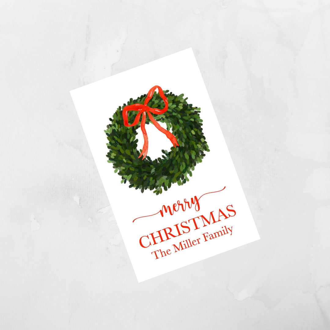 Watercolor Christmas Enclosure Card, Christmas Tag, Christmas Sticker