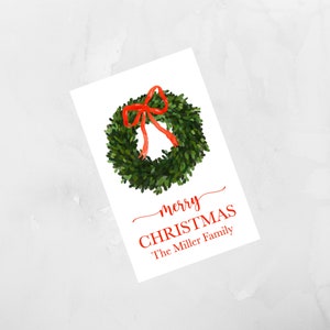 Aquarel kerstkaart, kerstkaart, kerststicker aangepaste kerstkaart Gepersonaliseerde kerstkaart