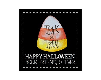 Candy Corn Trick ou Treat Halloween Treat Tag