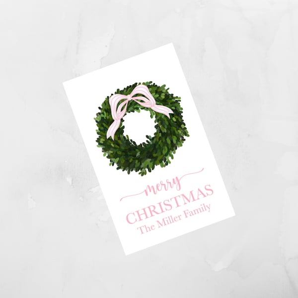 Watercolor Christmas Enclosure Card, Christmas Tag, Christmas Sticker Customized Christmas Tag Personalized Christmas Enclosure Card