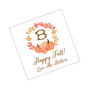 Watercolor Fall Tag Halloween Tag Thanksgiving Tag Pumpkin Tag Personalized Tag