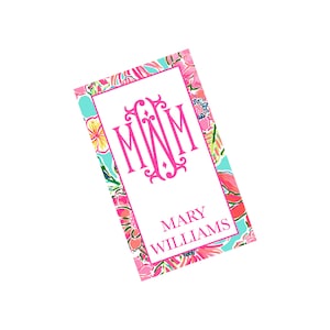 Watercolor Floral Personalized Laminated Luggage Tags, Beach Bag Tags, Diaper Bag, Car Seat Tags, Bogg Bag Tags