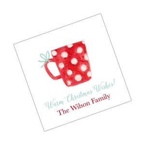 Aquarel Christmas Crest Enclosure Card, Christmas Tag, Christmas Sticker Aangepaste Christmas Tag Gepersonaliseerde Christmas Enclosure Card