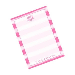 Pink and White Watercolor Monogrammed Notepad,  Monogram Note Pad, To Do List, Monogrammed Gift, Personalized Gift