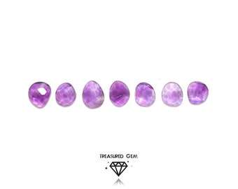 Loose Amethyst Rose Cut Cabochons Fresh Lilac Colour Freeform Shapes