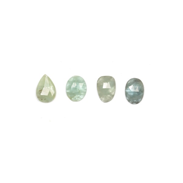 Sapphire Rose Cut - Cabochon Slice - Green Colours - Natural Sapphires - Raw Loose Sapphire - Loose Gemstones