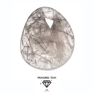 Tourmalated Quartz Gemstones Loose Rose Cut Cabochons in Monotone Colours and Freeform Shapes