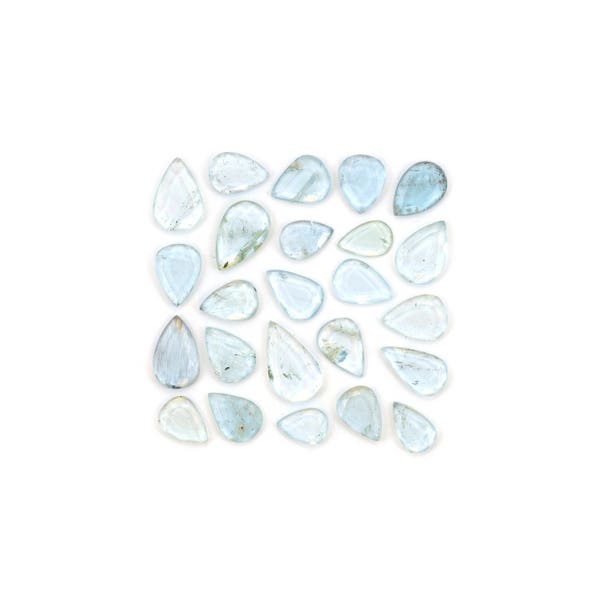 Pear Shape Aquamarine Slices, Aquamarine Gems, Natural Aquamarine, Loose Aquamarine, Loose Gemstones, Aquamarine Cabochon, Cabochon Slice