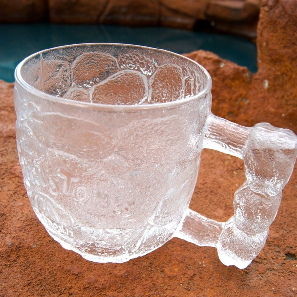 Vintage Rocky Road Glass Mug The Flintstones McDonald's RocDonalds Made in USA 1993