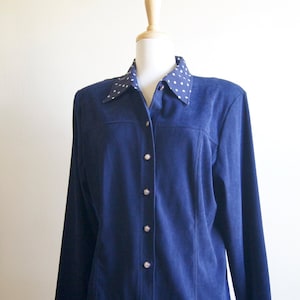 Vintage Blouse by R & K Originals Shirt/Blouse 1970s Long Sleeve Polka Dots