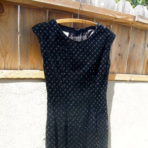 Jessica McClintock Gunne Sax Vintage Cocktail 1980's Dress Black with Sequins image 1