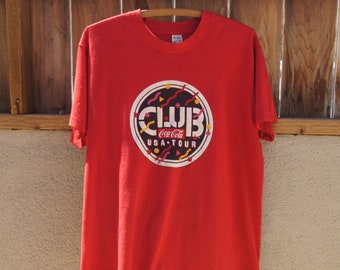 Vintage Club Coca Cola USA Tour Crew T-shirt van Screen Stars jaren 80