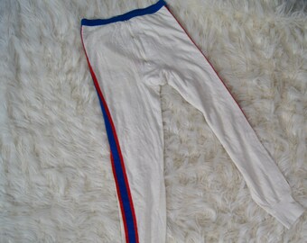 Vintage Winterskins Sears Mens Store Medium 34 36 Algodon Pantalones Largos Ropa Interior USA Cremallera Rojo Blanco Azul RARE Pantalones Long John