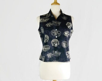 Harley Davidson Motorcycles Tori Richard 90s Womens Hawaiian