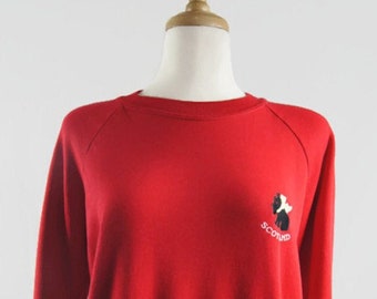 Vintage Schotland-trui Made in England-trui puppyhondje