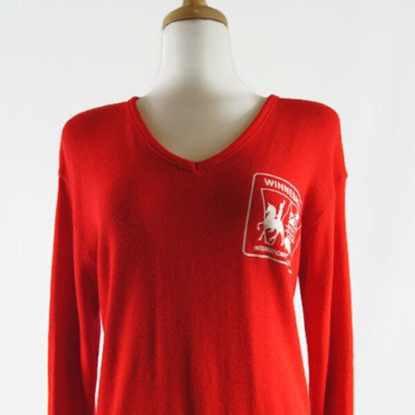 Vintage Creslan and Rayon Red Sweater / Winnebago International Travelers