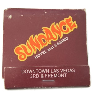 Vintage Sundance Match Book Hotel And Casino Downtown Las Vegas Souvenir Collectibles Memorabilia