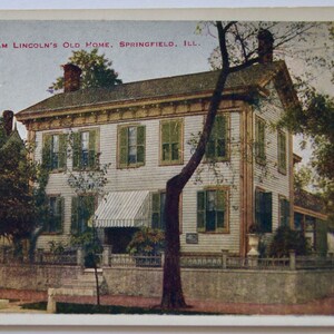 Vintage Postcard Published By Hammon Publishing Abraham Lincoln&#39;s Old Home Springfield Illinois Post Card - With Writing On The Back