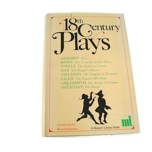 Vintage 18th (EIGHTEENTH) CENTURY PLAYS Ricardo Quintana Published by Modern Library / Random House  1952 - Cato - The Tragedy of Jane Shore