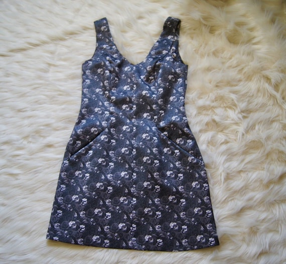 Vtg BCBG Dresses Floral Fitted Mini Formal Cocktail Dress 2 Made in USA Pockets Etsy