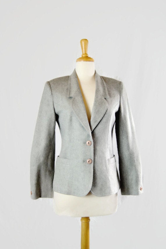 Vintage College Town Blazer / ILGWU Label / 100% Pure Wool / Gray ...