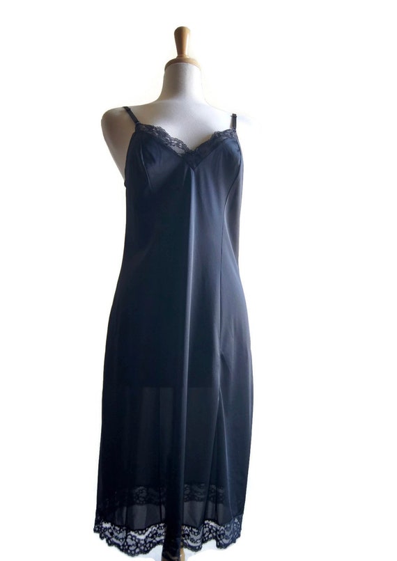 Sweet Nothing Maidenform Lingerie Black Lace Nightgown Nylon Made in USA ILGWU Union Made International Ladies Garment Etsy UK