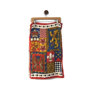 Vintage Regalia Irish Linen Tea Towel Heraldic Towel Coat of Arms by Ulster Made in Ireland