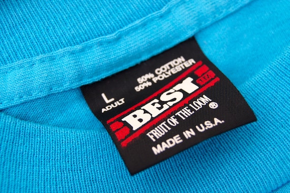 Vtg 90s Fruit Of The Loom Plain Teal T-Shirt Youth 18-20