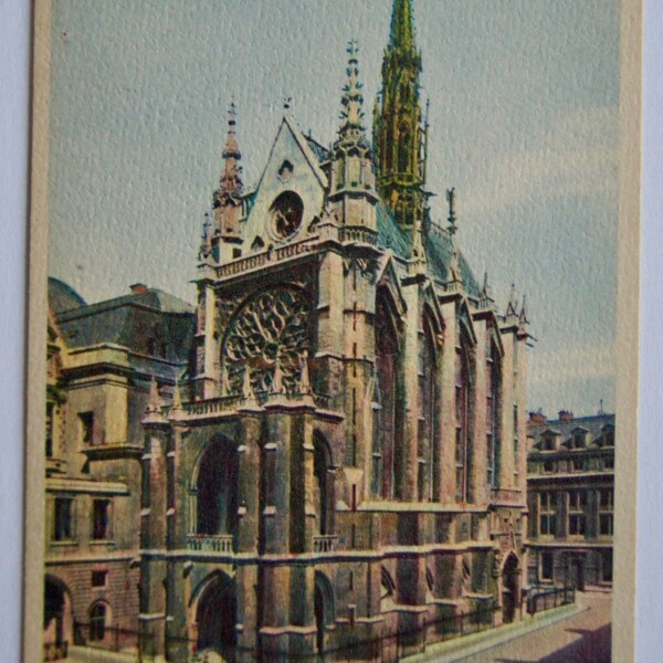 Vintage Postcard Yvon Paris - En Flanant - La Sainte-Chapelle - The Holy Chapel Post Card - Writing On The Back "Mrs Ward" France