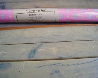 Cadeaupapier vintage vlinders - retro bloemenrol 1986 (15 vierkante voet)