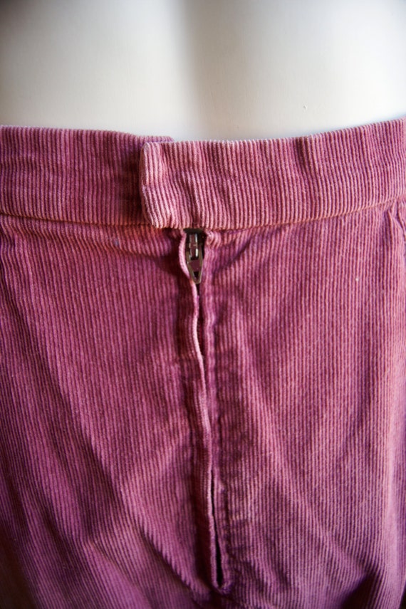 Vintage Handmade Skirt Corduroy High Waisted Midi… - image 3