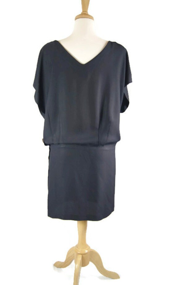 Vintage Black Dress with Big White Buttons - Unio… - image 2