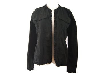 Vintage jaren 90 Chico's zwarte open voorkant jas maat 1