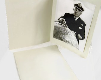 Vintage Meteor-cruiseschip uit 1958, foto: handgeschreven notitie van de kapitein