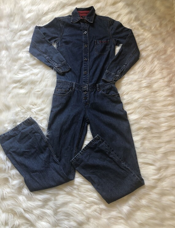 jean jumpsuit long sleeve