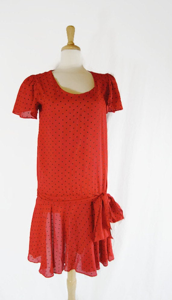 Vintage JODY California Day Dress Polka Dot Short 