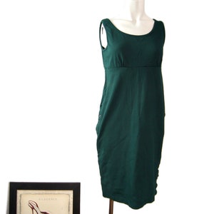 Vintage 80’s Spiegel Green Dress Size Small Sleeveless Classic Button Accents Pockets