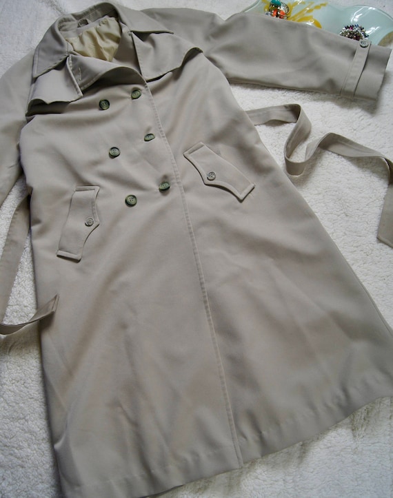 Vintage NPC Fashions Trench Coat Belted Jacket War
