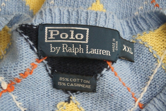 Polo by Ralph Lauren 1980s 80's Argyle Cashmere S… - image 5