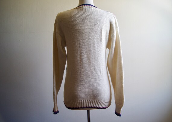 Vintage Floral Sweater Hand Knit by J. Christophe… - image 5