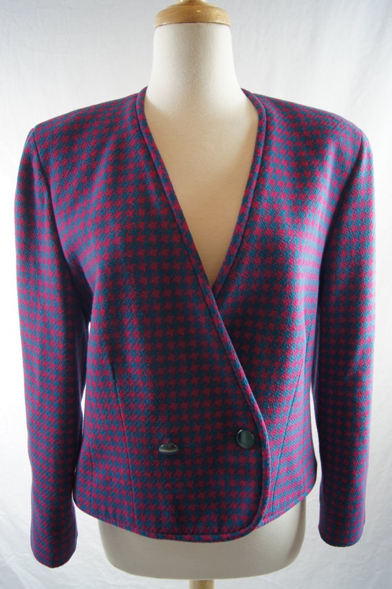 Vintage Petite Pendleton Houndstooth Wool Women's… - image 1