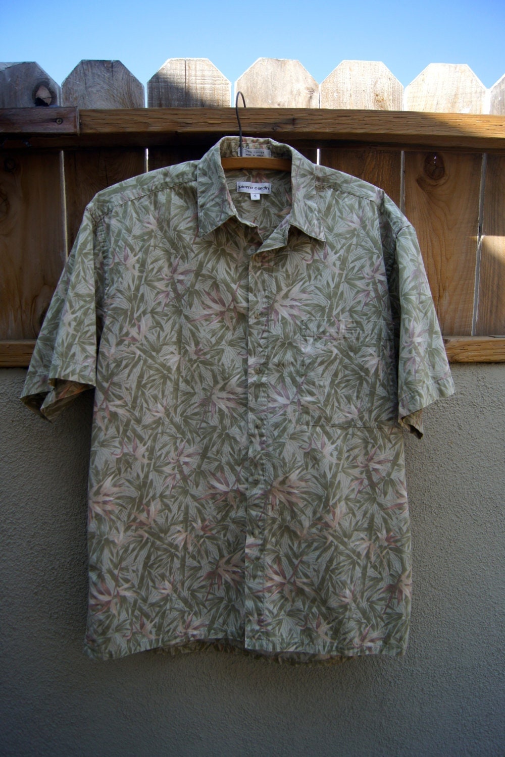 Vintage Cardin Hawaiian Shirt Made in Korea / Green -