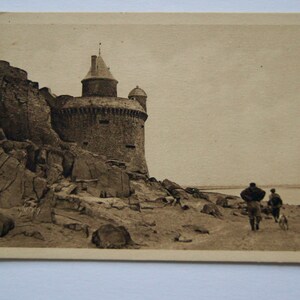 Vintage briefkaart La Douce Frankrijk Mont-Saint-Michel de Gabriel Tower post kaart
