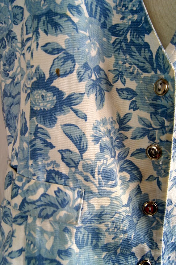 Vintage Floral Print Cotton Vest by Byer Californ… - image 4