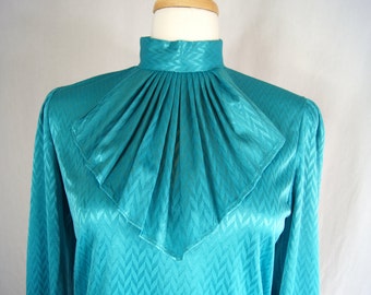 Vintage secretaresseblouse met ruches: aas van harten elegante top