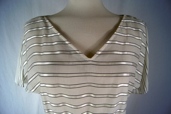 Vintage Horizontal Stripe Sheer Dress - Thin Stripes in