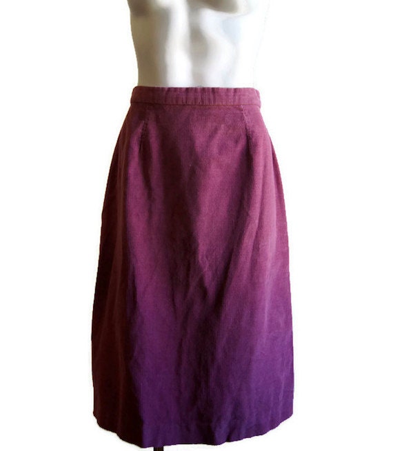 Vintage Handmade Skirt Corduroy High Waisted Midi… - image 2