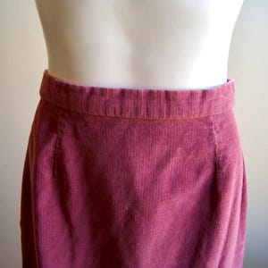 Vintage Handmade Skirt Corduroy High Waisted Midi A Line Knee Length image 1