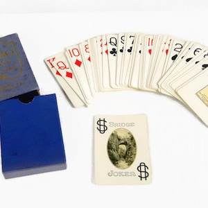 Vintage 88 Jumbo Bridge Playing Cards - Made in USA Cincinnati Ohio - Air Cushion Finish - Copyright 1906 - Russell & Morgan Factories